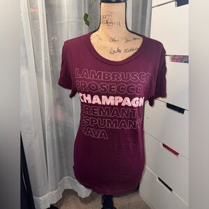 J. Crew Wine Red Graphic Tee - size M